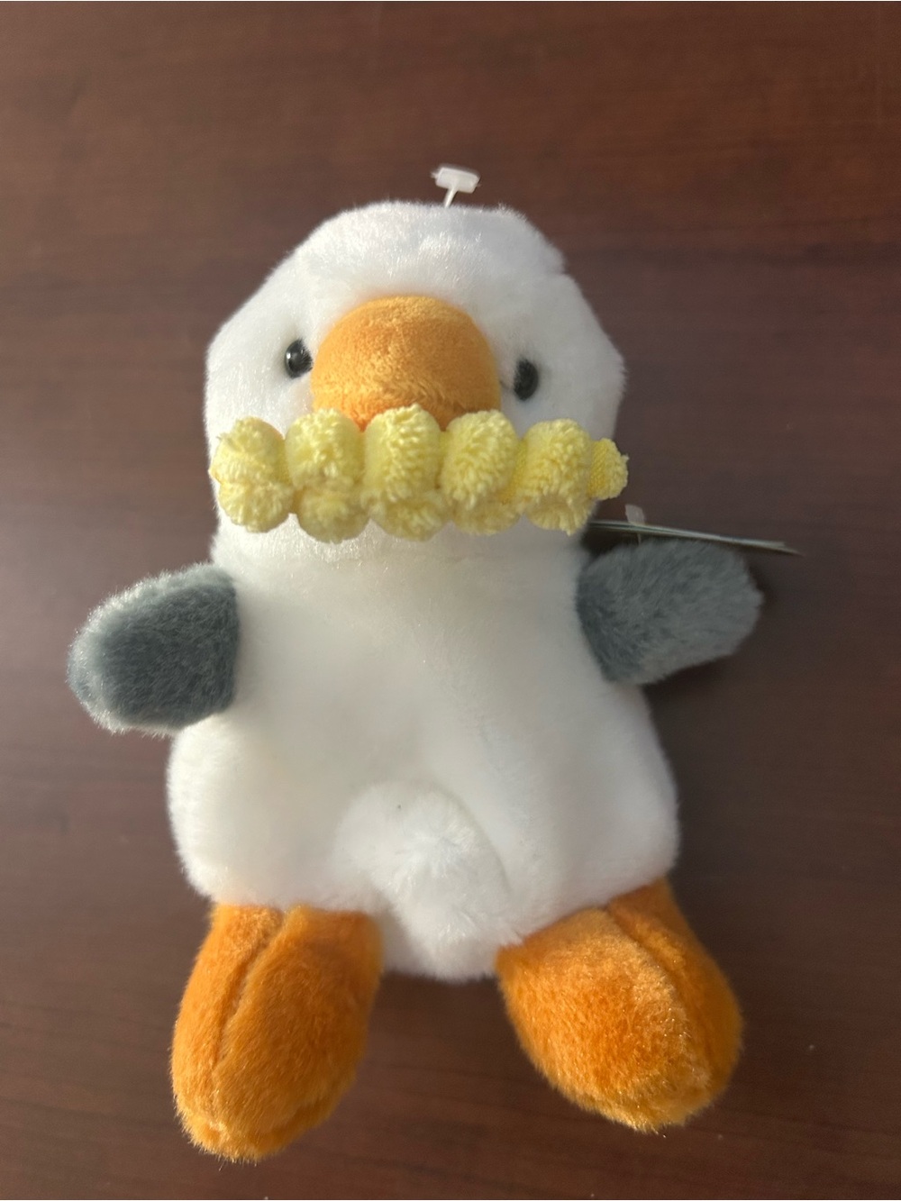 Plush Seagull Stuffed Animal Toy - White, Orange & Gray